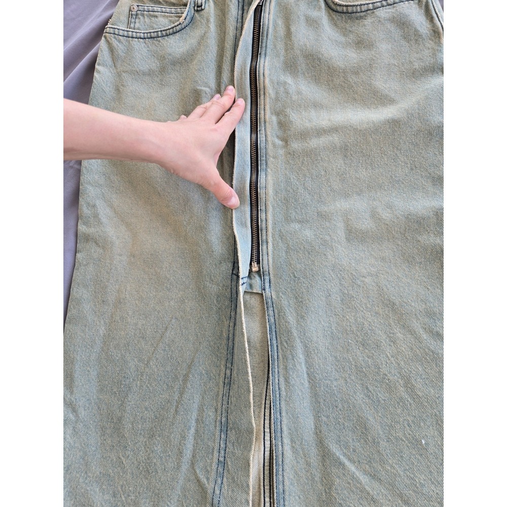Plenty Jeans Midi Skirt Open Up Front W Sz 27 Y2K Grunge Preppy Bohemiem - Picture 7 of 14